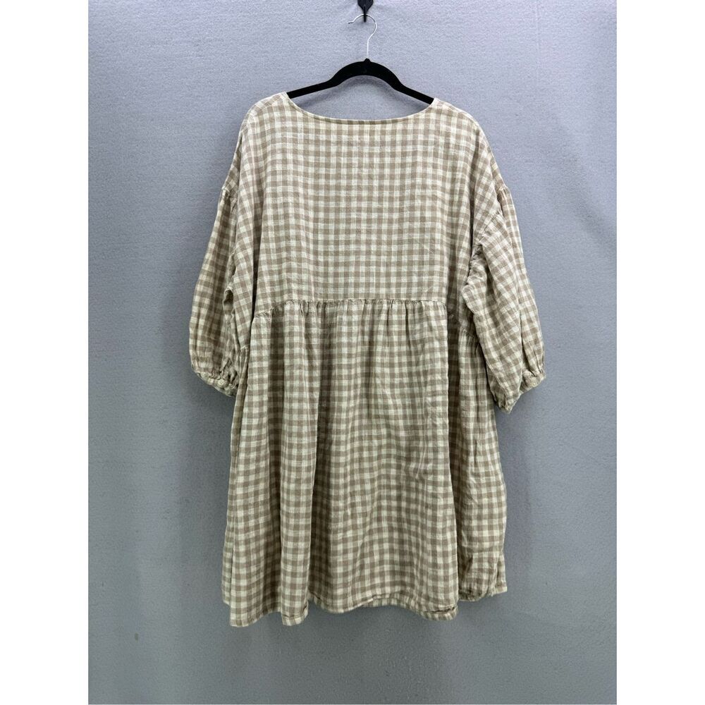 Able Beige Plaid Mini Dress - Picture 6 of 13